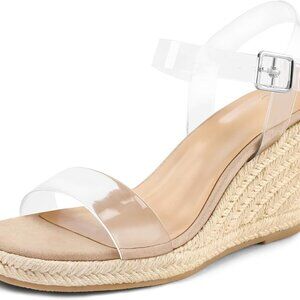 Women's Wedge Sandals Microfiber Open Toe Casual Summer Dressy Shoes